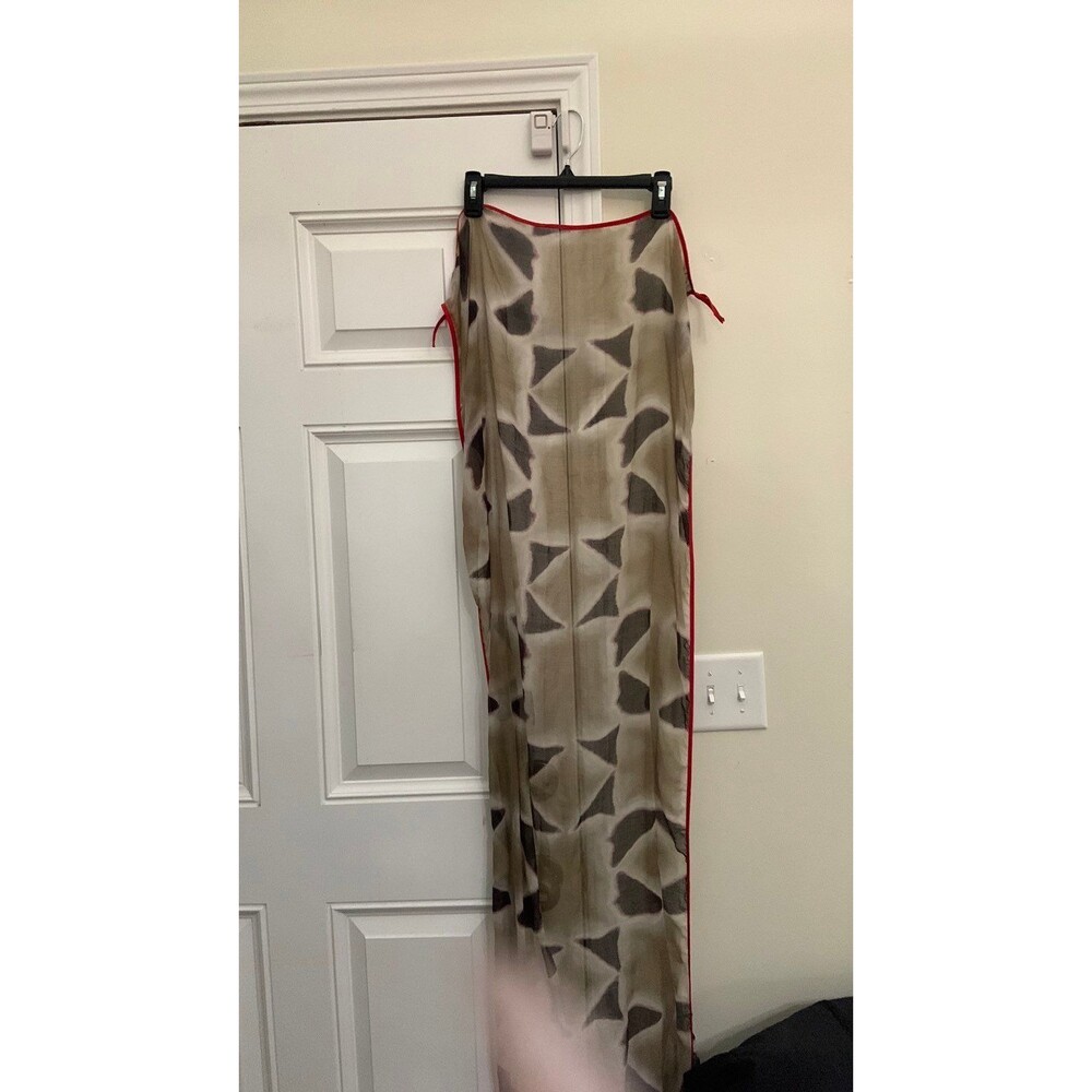 Beautiful and Long Ann Taylor Loft Scarf with Red Trim
